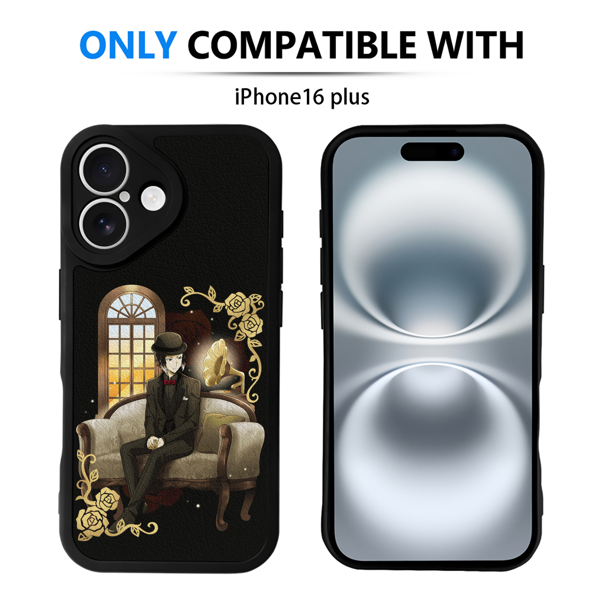 （画像用） 文豪ストレイドッグス Bungo Stray Dogs 【iPhone 16シリーズ対応】シリコンスマホケース（レザー調） 材質：シリコン